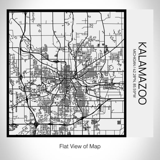 Rendered View of Kalamazoo Michigan Map on 17oz Stainless Steel Insulated Tumbler in Matte White with Tactile Lines