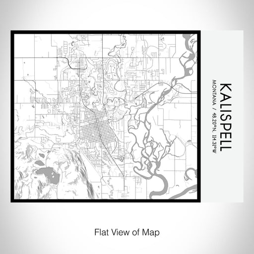 Rendered View of Kalispell Montana Map on 20oz Stainless Steel Insulated Bottle with Bamboo Top with printed classic style map