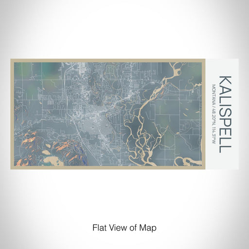 Rendered View of Kalispell Montana Map on 17oz Stainless Steel Insulated Bottle with printed afternoon style map