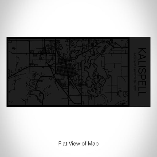 Rendered View of Kalispell Montana Map on 17oz Stainless Steel Insulated Cola Bottle in Stainless in Matte Black