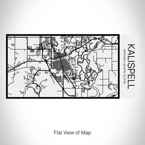 Rendered View of Kalispell Montana Map on 17oz Stainless Steel Insulated Cola Bottle in Stainless in Matte White