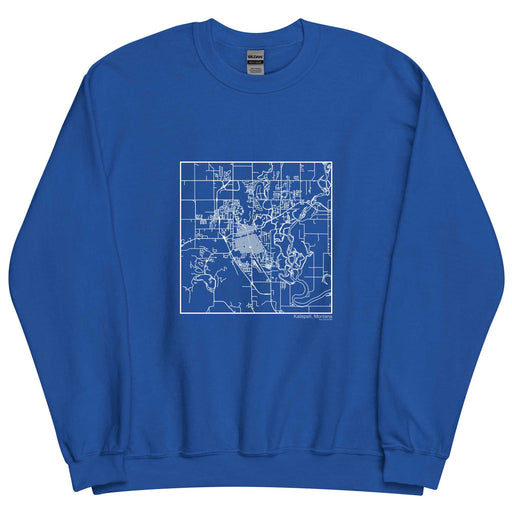 Kalispell Montana  Map Unisex Crewneck Sweater with City inscription in Royal Blue