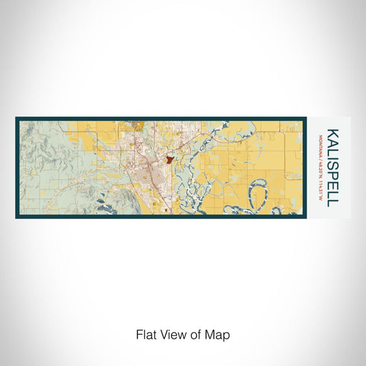 Rendered View of Kalispell Montana Map on 10oz Stainless Steel Insulated Cup in Woodblock with Sliding Lid