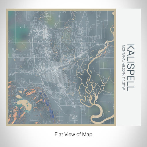 Rendered View of Kalispell Montana Map on 17oz Stainless Steel Insulated Tumbler in Afternoon Map Style