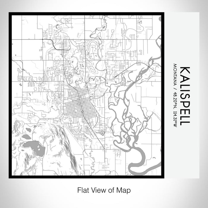 Rendered View of Kalispell Montana Map on 17oz Stainless Steel Insulated Tumbler in Classic Map Style