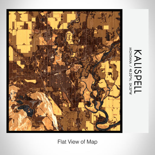 Rendered View of Kalispell Montana Map on 17oz Stainless Steel Insulated Tumbler in Ember Map Style