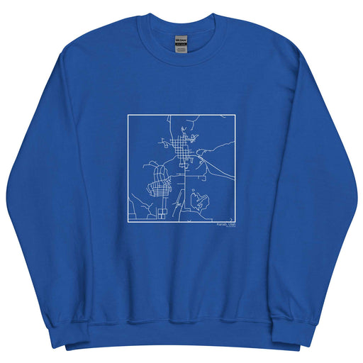 Kanab Utah  Map Unisex Crewneck Sweater with City inscription in Royal Blue
