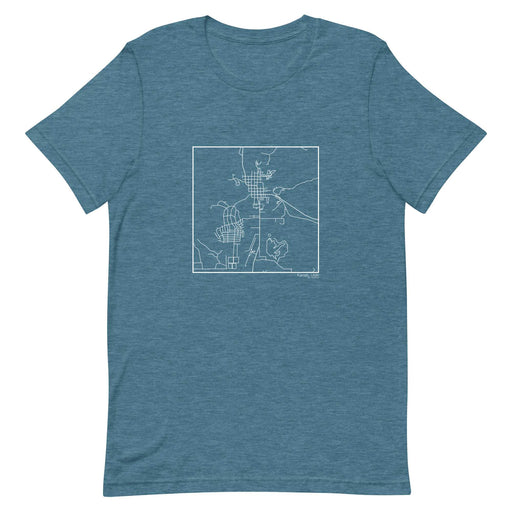 Kanab Utah  Map Unisex T-Shirt with City inscription in Heather Teal