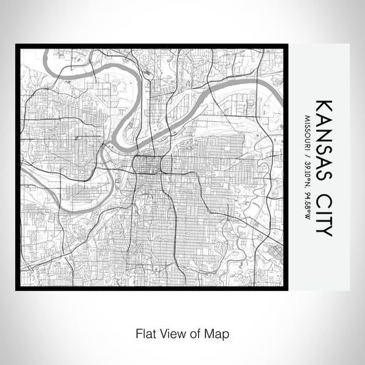 Rendered View of Kansas City Missouri Map on 20oz Stainless Steel Insulated Bottle with Bamboo Top with printed classic style map