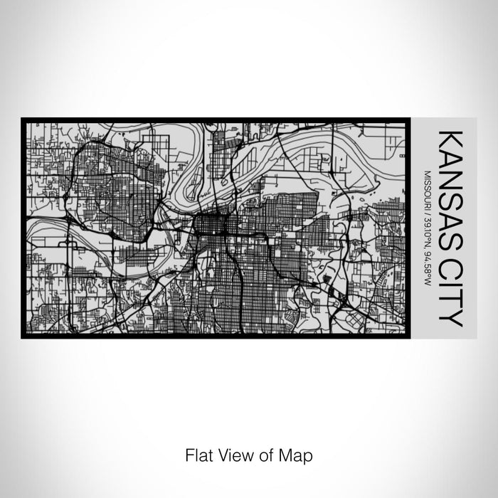 Rendered View of Kansas City Missouri Map on 17oz Stainless Steel Insulated Cola Bottle in Stainless