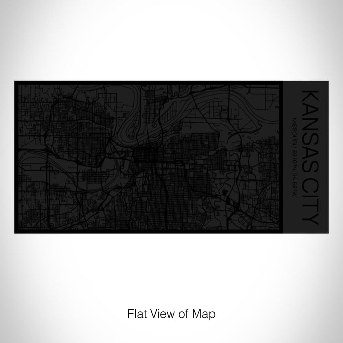 Rendered View of Kansas City Missouri Map on 17oz Stainless Steel Insulated Cola Bottle in Stainless in Matte Black