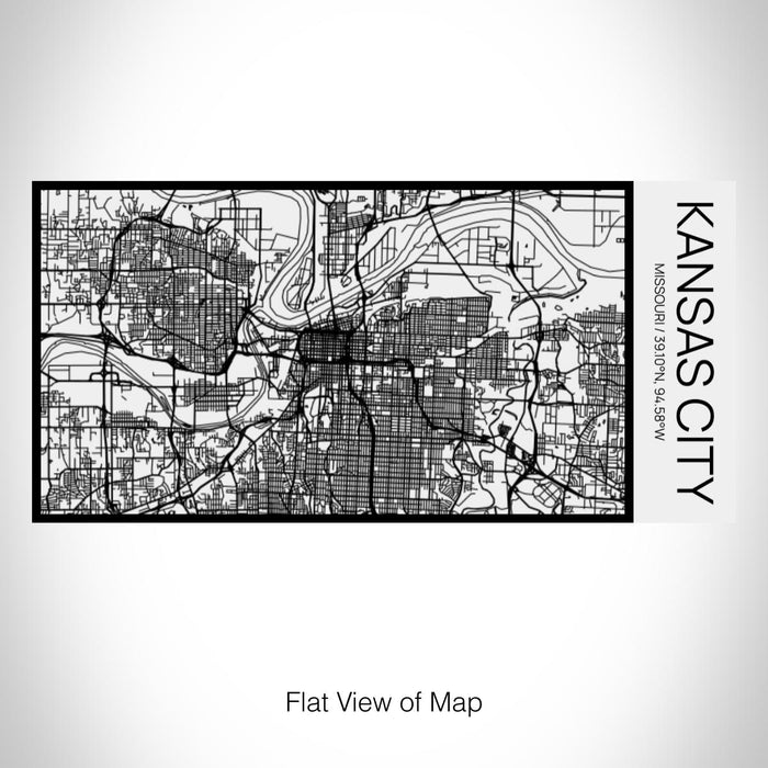 Rendered View of Kansas City Missouri Map on 17oz Stainless Steel Insulated Cola Bottle in Stainless in Matte White