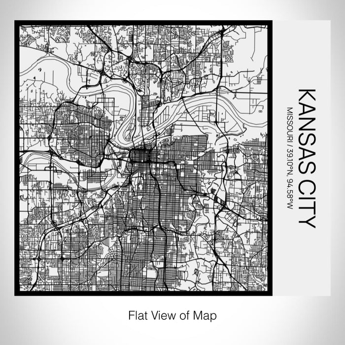 Rendered View of Kansas City Missouri Map on 17oz Stainless Steel Insulated Tumbler in Matte White with Tactile Lines