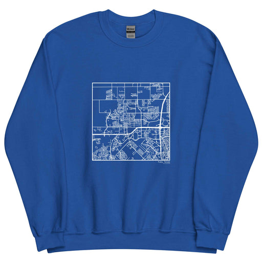Katy Texas  Map Unisex Crewneck Sweater with City inscription in Royal Blue