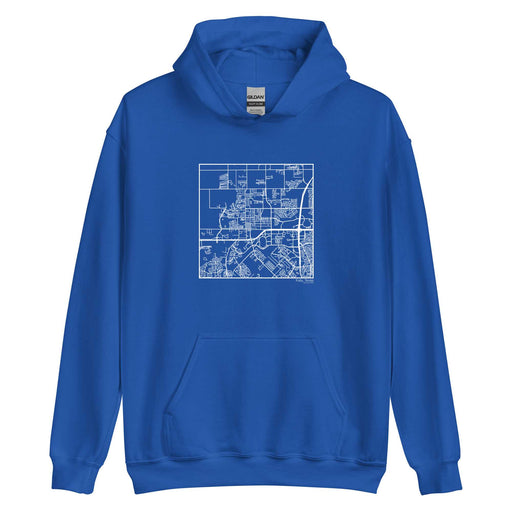 Katy Texas  Map Unisex Hoodie Sweater with City inscription in Royal Blue