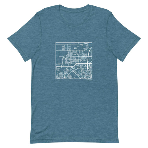Katy Texas  Map Unisex T-Shirt with City inscription in Heather Teal