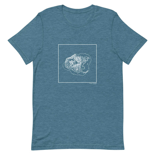 Kauai Hawaii Topographic  Map Unisex T-Shirt with City inscription in Heather Teal