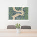 24x36 Kaw City Oklahoma Map Print Lanscape Orientation in Afternoon Style Behind 2 Chairs Table and Potted Plant