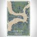 Kaw City Oklahoma Map Print Portrait Orientation in Afternoon Style With Shaded Background