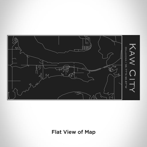 Rendered View of Kaw City Oklahoma Map Engraving on 17oz Stainless Steel Insulated Cola Bottle in Black