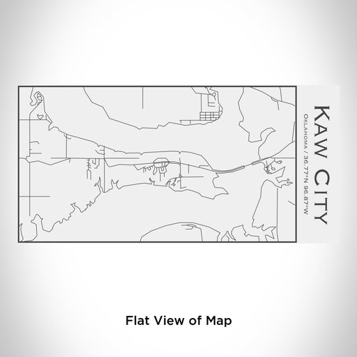 Rendered View of Kaw City Oklahoma Map Engraving on 17oz Stainless Steel Insulated Cola Bottle in White