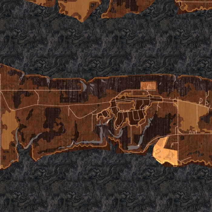 Kaw City Oklahoma Map Print in Ember Style Zoomed In Close Up Showing Details