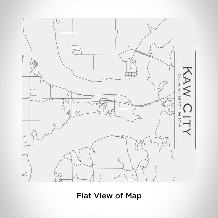 Rendered View of Kaw City Oklahoma Map Engraving on 17oz Stainless Steel Insulated Tumbler in White