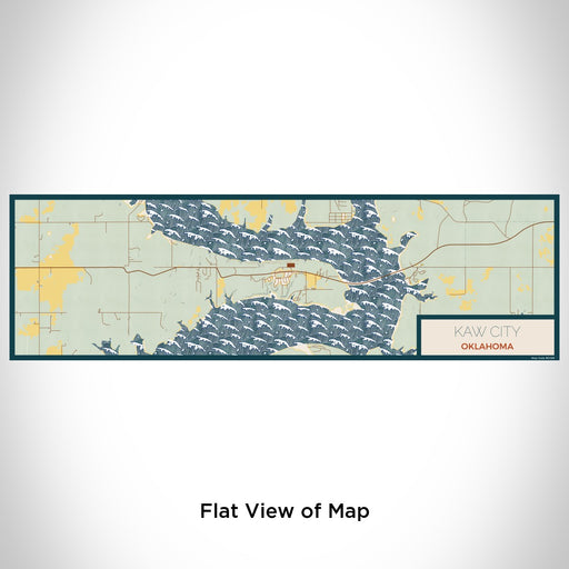 Flat View of Map Custom Kaw City Oklahoma Map Enamel Mug in Woodblock