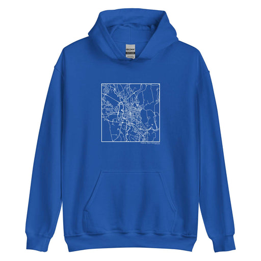 Keene New Hampshire  Map Unisex Hoodie Sweater with City inscription in Royal Blue