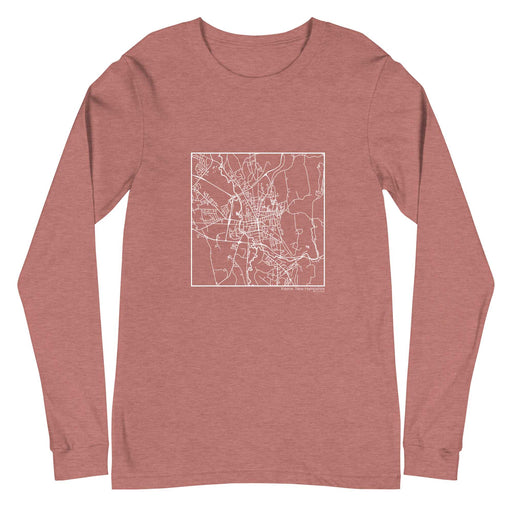 Keene New Hampshire  Map Unisex Long-Sleeve T-shirt with City inscription in Heather Mauve