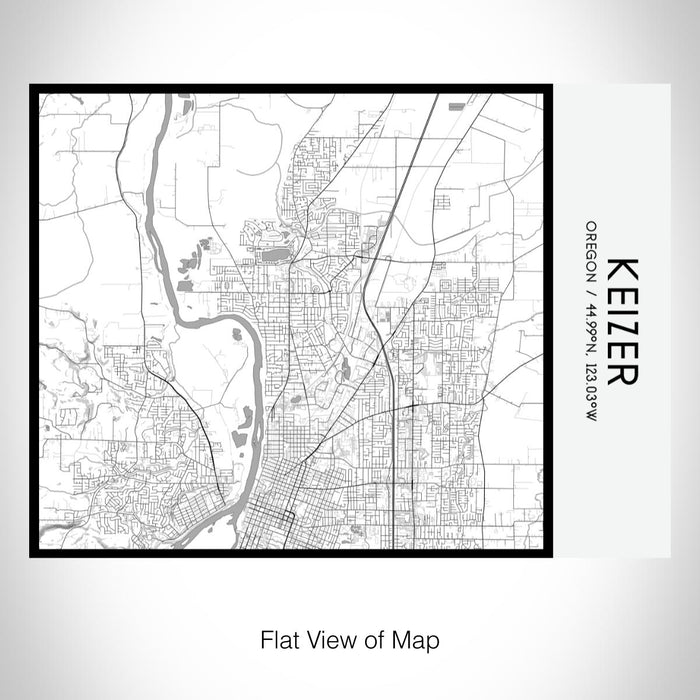 Rendered View of Keizer Oregon Map on 20oz Stainless Steel Insulated Bottle with Bamboo Top with printed classic style map