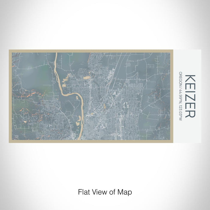 Rendered View of Keizer Oregon Map on 17oz Stainless Steel Insulated Bottle with printed afternoon style map
