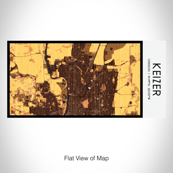 Rendered View of Keizer Oregon Map on 17oz Stainless Steel Insulated Bottle with printed ember style map
