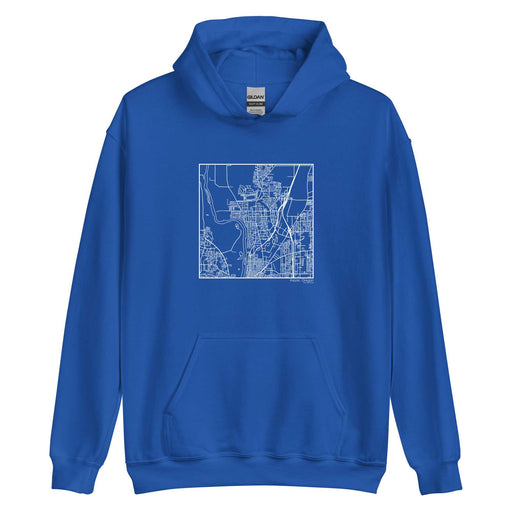Keizer Oregon  Map Unisex Hoodie Sweater with City inscription in Royal Blue