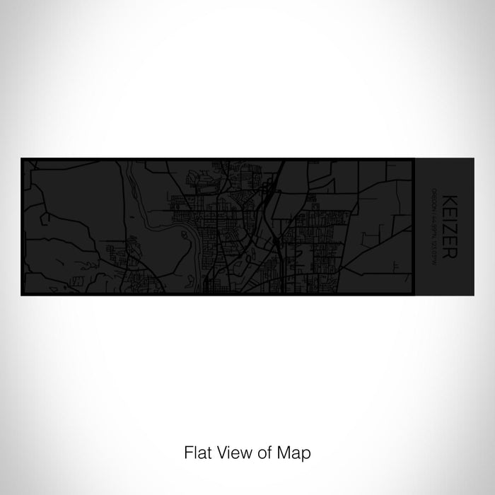 Rendered View of Keizer Oregon Map on 10oz Stainless Steel Insulated Cup in Matte Black with Sliding Lid
