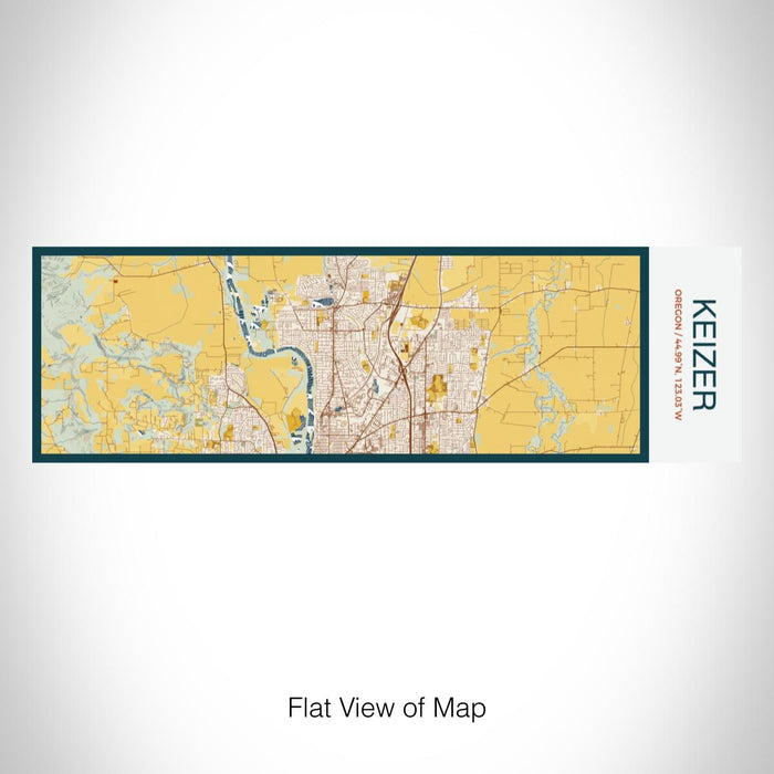 Rendered View of Keizer Oregon Map on 10oz Stainless Steel Insulated Cup in Woodblock with Sliding Lid