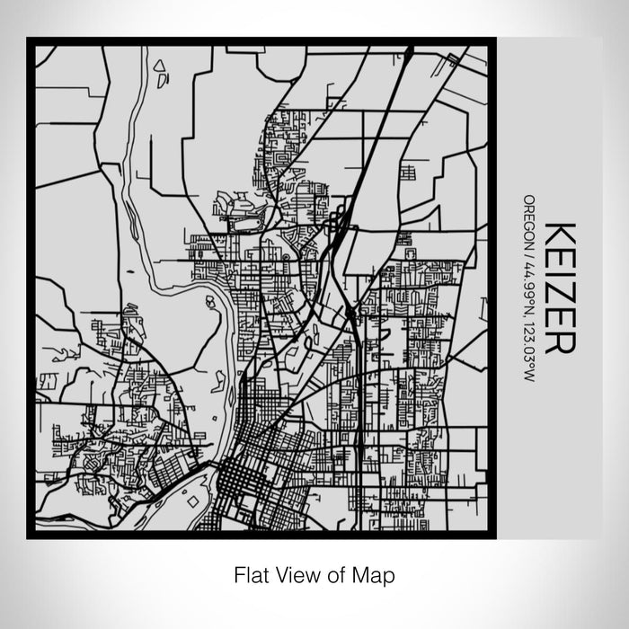 Rendered View of Keizer Oregon Map on 17oz Stainless Steel Insulated Tumbler in Tactile Lines with Succulent in Background