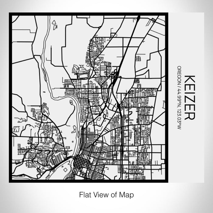 Rendered View of Keizer Oregon Map on 17oz Stainless Steel Insulated Tumbler in Matte White with Tactile Lines