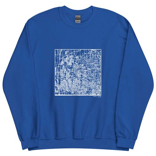 Keller Texas  Map Unisex Crewneck Sweater with City inscription in Royal Blue