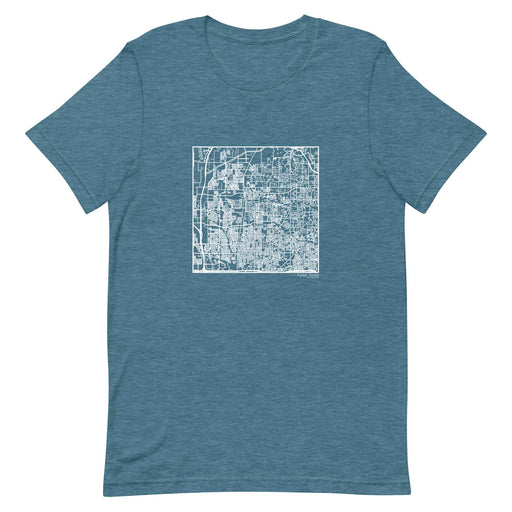 Keller Texas  Map Unisex T-Shirt with City inscription in Heather Teal