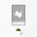 12x18 Kelleys Island Ohio Map Print Portrait Orientation in Classic Style With Small Cactus Plant in White Planter