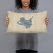 Person holding 20x12 Custom Kelleys Island Ohio Map Throw Pillow in Afternoon