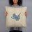 Person holding 18x18 Custom Kelleys Island Ohio Map Throw Pillow in Afternoon