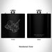 Rendered View of Kelleys Island Ohio Map Engraving on 6oz Stainless Steel Flask in Black