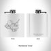 Rendered View of Kelleys Island Ohio Map Engraving on 6oz Stainless Steel Flask in White