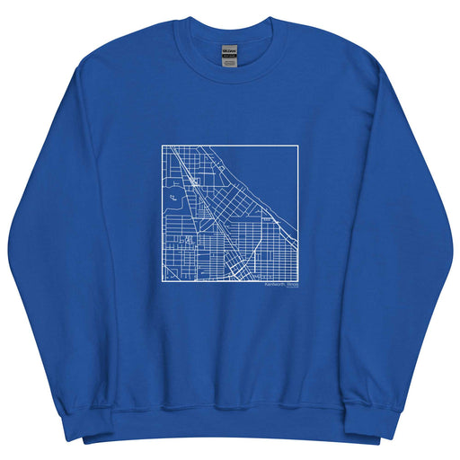 Kenilworth Illinois  Map Unisex Crewneck Sweater with City inscription in Royal Blue