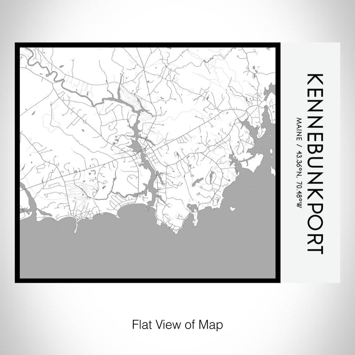 Rendered View of Kennebunkport Maine Map on 20oz Stainless Steel Insulated Bottle with Bamboo Top with printed classic style map