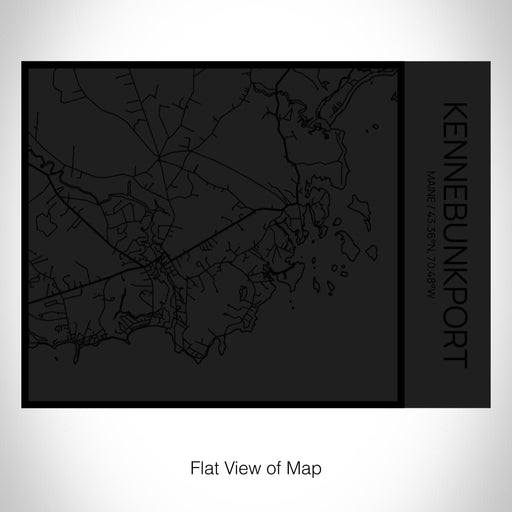 Rendered View of Kennebunkport Maine Map on 20oz Stainless Steel Insulated Bottle with Bamboo Top in Matte Black with printed Tactile Lines Map in Black