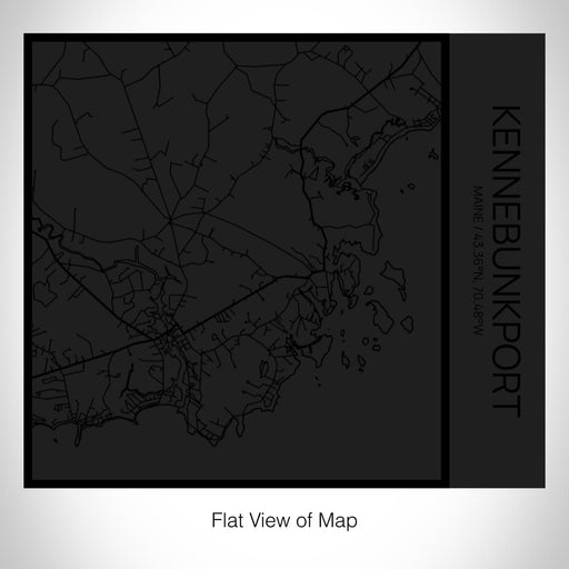 Rendered View of Kennebunkport Maine Map on 17oz Stainless Steel Insulated Tumbler in Matte Black with Tactile Lines