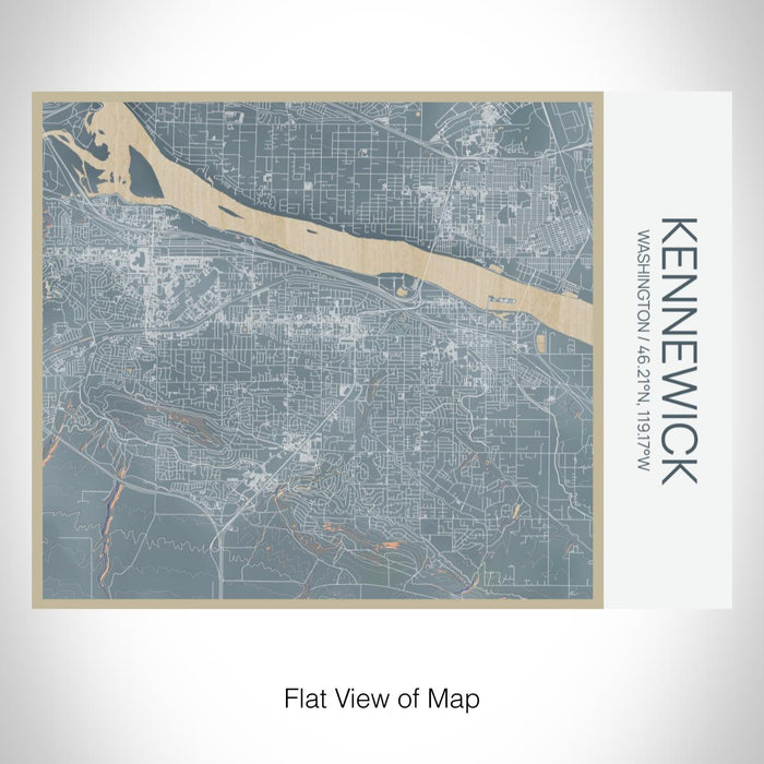 Rendered View of Kennewick Washington Map on 20oz Stainless Steel Insulated Bottle with Bamboo Top with printed afternoon style map